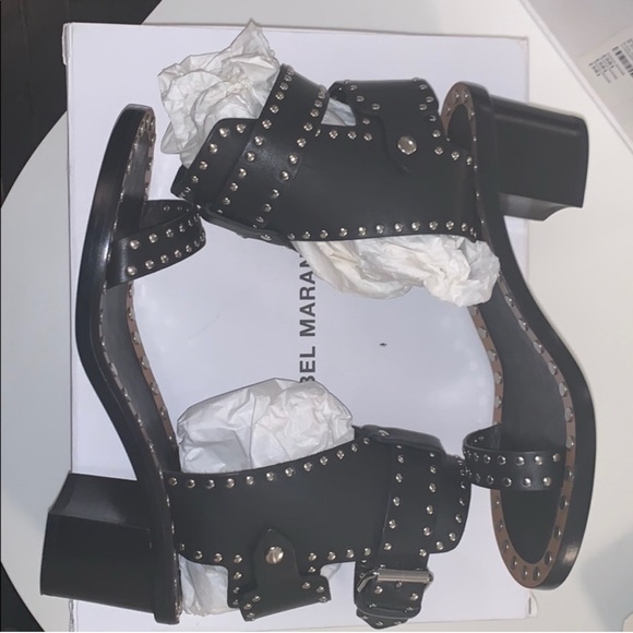 Isabel Marant Black Studded Sandals - Picture 1 of 8